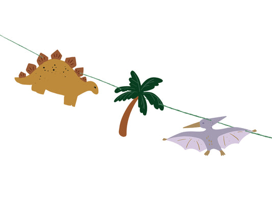 Party Deco - שלט Happy Birthday Dino, 3 m, mix - תמונה 2