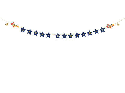 Party Deco - שלט Happy Birthday Airplanes, 2.5 m, mix