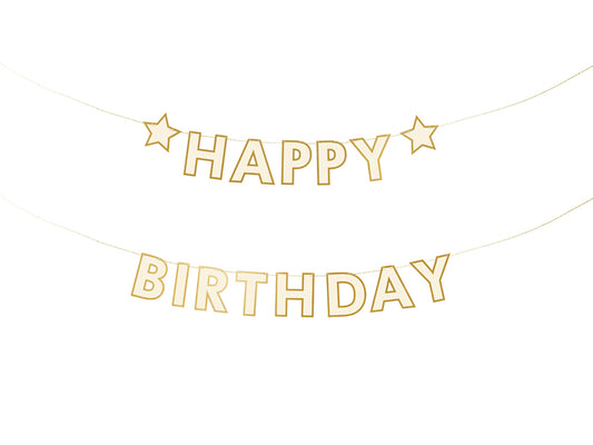 Party Deco - שלט Happy Birthday mix, 220x14.5 cm