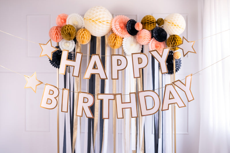 Party Deco - שלט Happy Birthday mix, 220x14.5 cm - תמונה 2