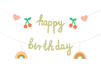 Party Deco - שלט Happy Birthday, mix, 100x18 cm