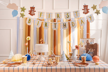 Party Deco - First Birthday שלט with Bears, 2.55 m - תמונה 3