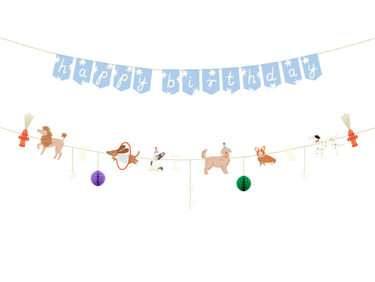 Party Deco - שלט Happy Birthday Dogs, 210 cm, mix