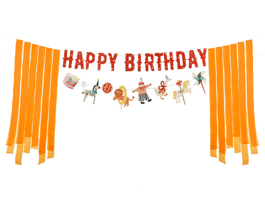 Party Deco - Happy Birthday Circus Banner, 275 cm, mix