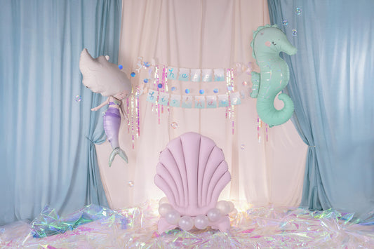 Party Deco - שלט Happy Birthday Mermaid, 130x100cm, mix - תמונה 2