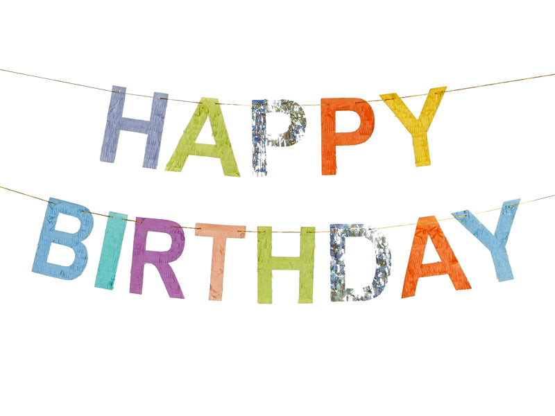 Party Deco - שלט Happy Birthday 2.2m, mix