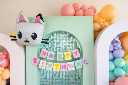 Party Deco - שלט Happy Birthday Gabby's Dollhouse, 180 x 15 cm, mix - תמונה 5