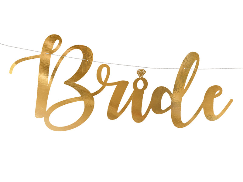Party Deco - שלט Bride to be, gold, 80x19cm - תמונה 2