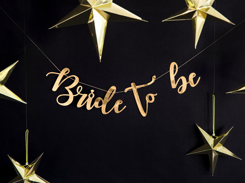 Party Deco - שלט Bride to be, gold, 80x19cm - תמונה 3