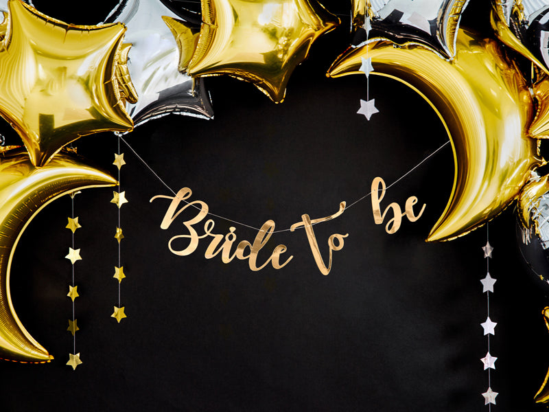 Party Deco - שלט Bride to be, gold, 80x19cm - תמונה 4
