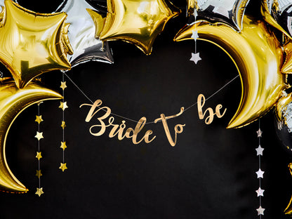 Party Deco - שלט Bride to be, gold, 80x19cm - תמונה 4
