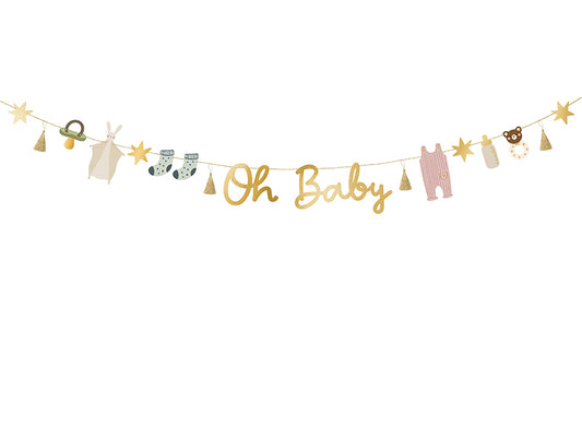 Party Deco - שלט Oh baby, mix, 2.5 m