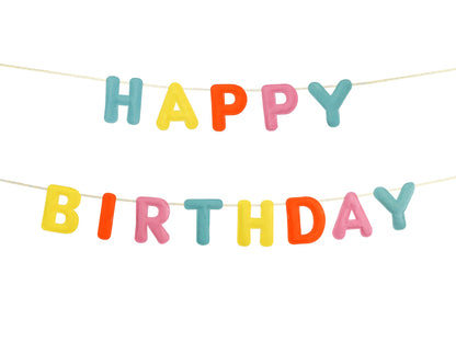 Party Deco - שלט פלטה Happy Birthday mix, 3m