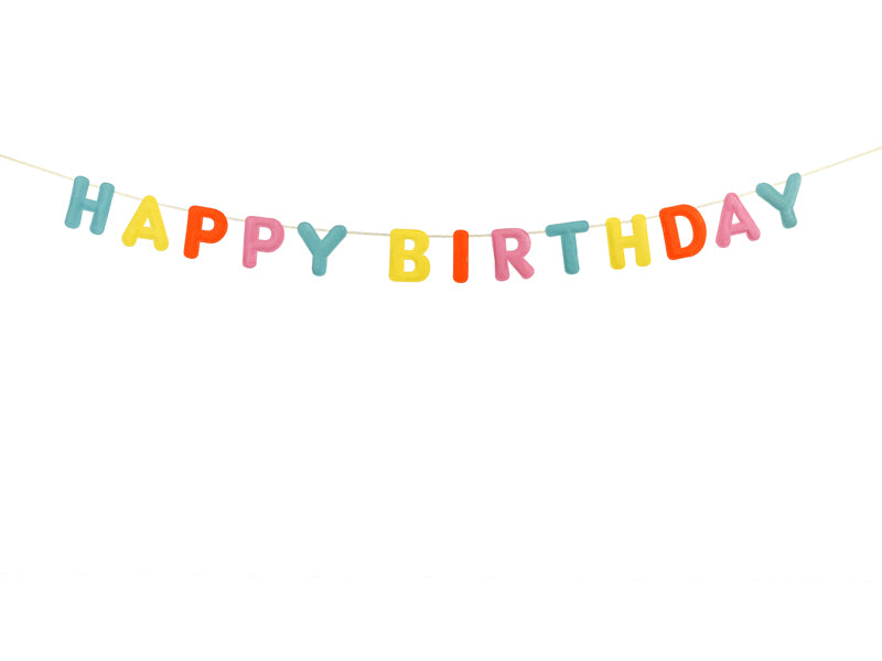 Party Deco - שלט פלטה Happy Birthday mix, 3m - תמונה 2