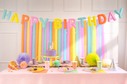 Party Deco - שלט פלטה Happy Birthday mix, 3m - תמונה 5