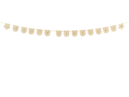 Party Deco - שלט פלטה Happy Birthday pink, 3m - תמונה 2