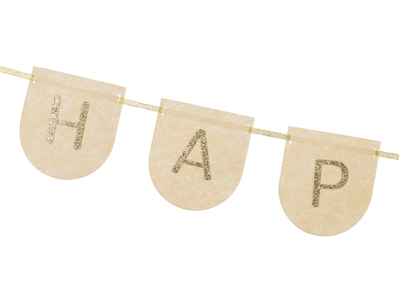 Party Deco - שלט פלטה Happy Birthday pink, 3m - תמונה 3