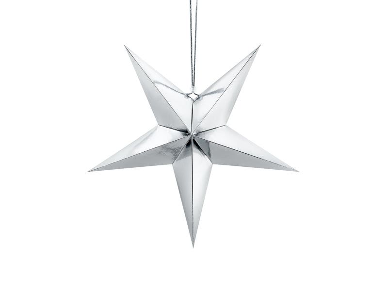 Party Deco - Paper star, 45cm, silver
