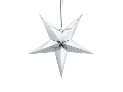 Party Deco - Paper star, 45cm, silver