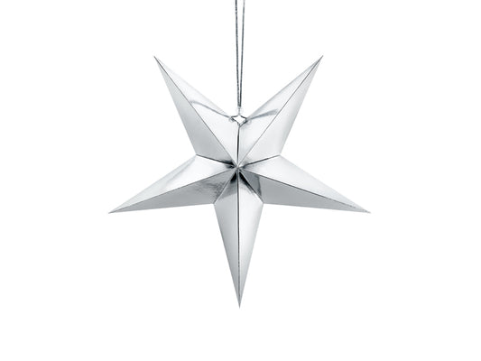 Party Deco - Paper star, 45cm, silver