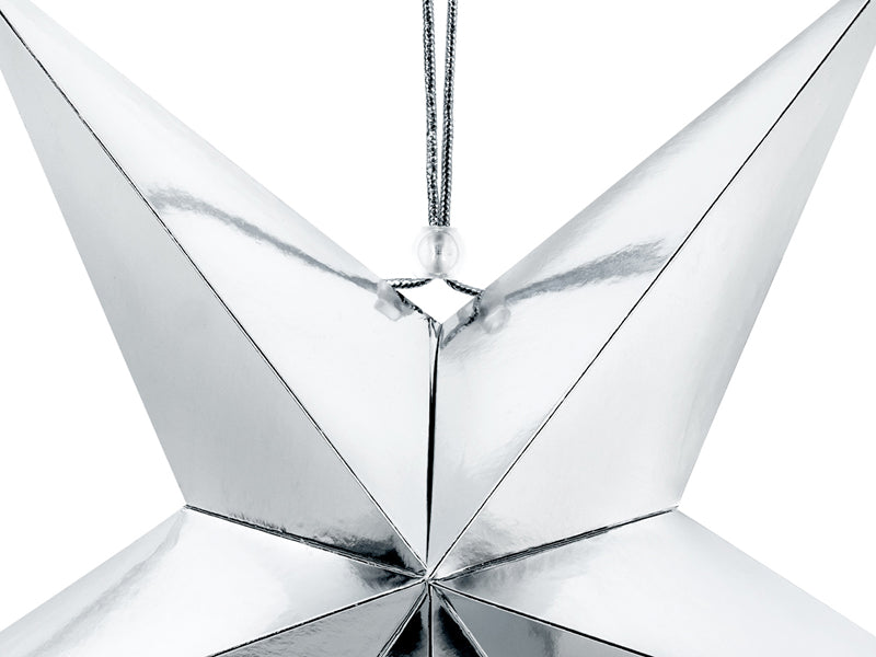 Party Deco - Paper star, 45cm, silver - תמונה 2