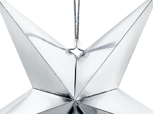 Party Deco - Paper star, 45cm, silver - תמונה 2