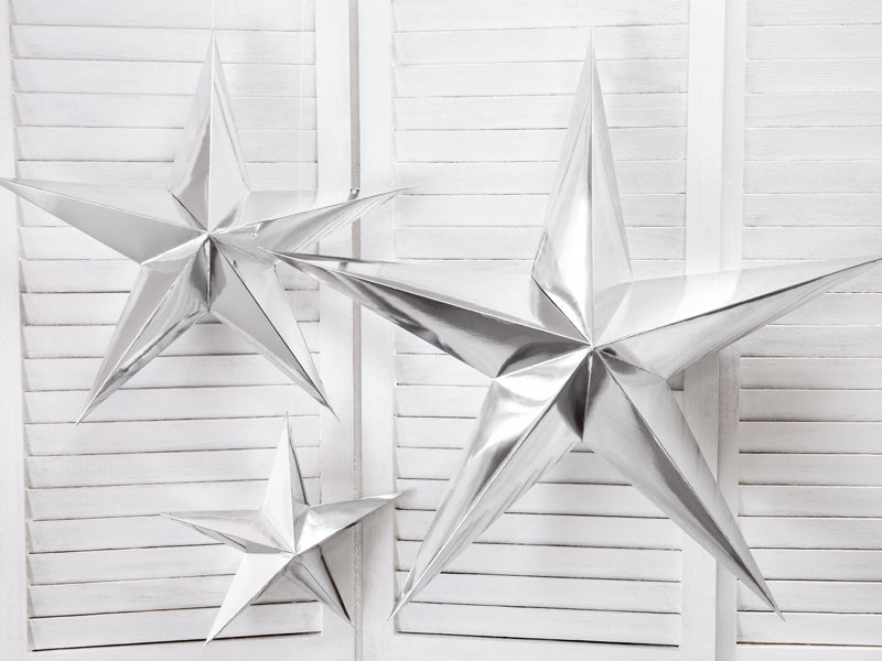 Party Deco - Paper star, 45cm, silver - תמונה 5