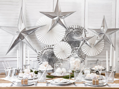 Party Deco - Paper star, 45cm, silver - תמונה 6