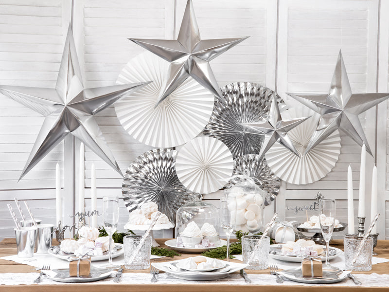 Party Deco - Paper star, 70cm, silver - תמונה 4