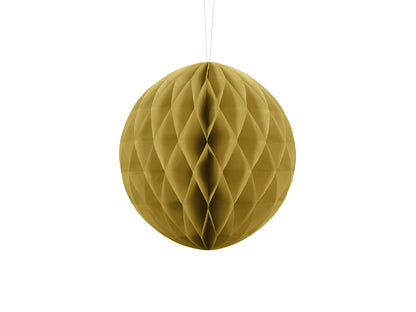 Party Deco - Honeycomb Ball, gold, 20cm