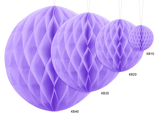 Party Deco - Honeycomb Ball, lilac, 40cm - תמונה 2