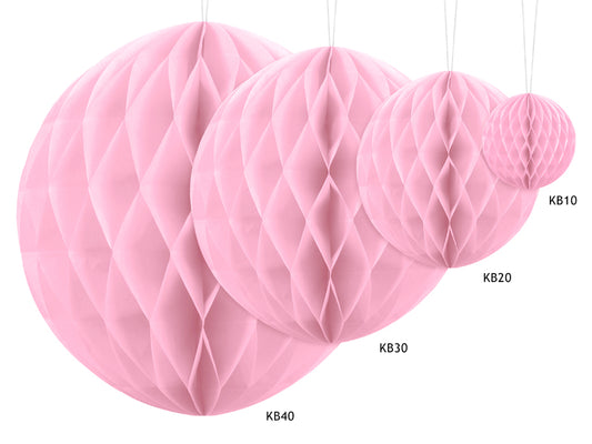 Party Deco - Honeycomb Ball, light pink, 40cm - תמונה 2