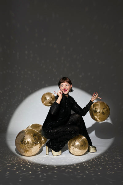 Party Deco - כדור דיסקו champagne gold, 40 cm - תמונה 4