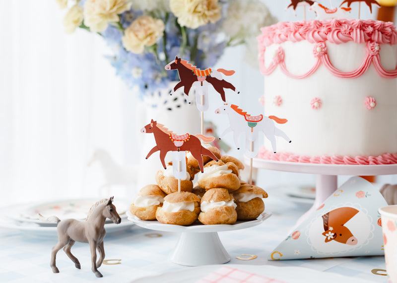 Party Deco - Cupקישוט עוגה - Horses, 13 cm, mix: 1pkt/6pc. - תמונה 2