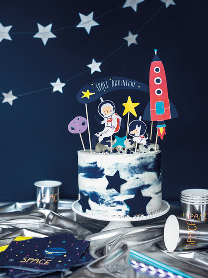 Party Deco - קישוט עוגה Space, 9.5-24.5cm: 1pkt/7pc. - תמונה 3