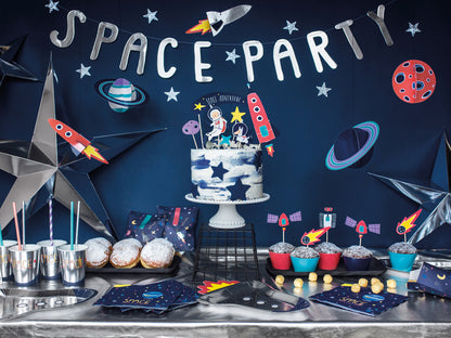 Party Deco - קישוט עוגה Space, 9.5-24.5cm: 1pkt/7pc. - תמונה 4