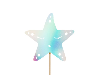 Party Deco - קישוט עוגה Mermaid, iridescent, 24.5cm: 1pkt/3pc. - תמונה 2