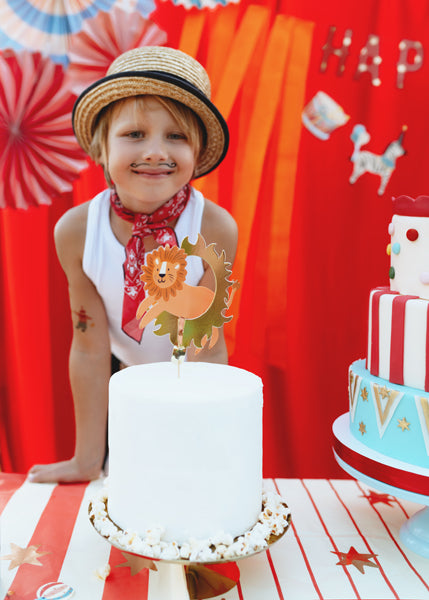 Party Deco - Lion Cake Topper, 16 x 16 cm, mix - תמונה 3