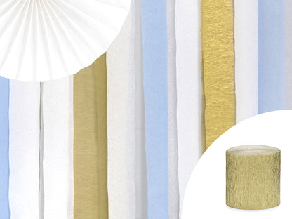 Party Deco - Crepe streamer, 5cm/10m, gold: 1pkt/4pc. - תמונה 2