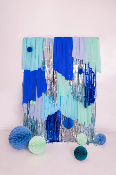 Party Deco - Crepe Paper 5cm/10m, set of 6 pcs., blue-green mix: 1pkt/6pc. - תמונה 2