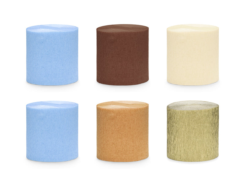 Party Deco - Crepe 5cm/10m, set of 6, mix