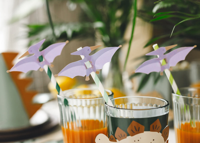 Party Deco - Straws Pterodactyl, 19.5 cm, mix: 1pkt/6pc. - תמונה 3