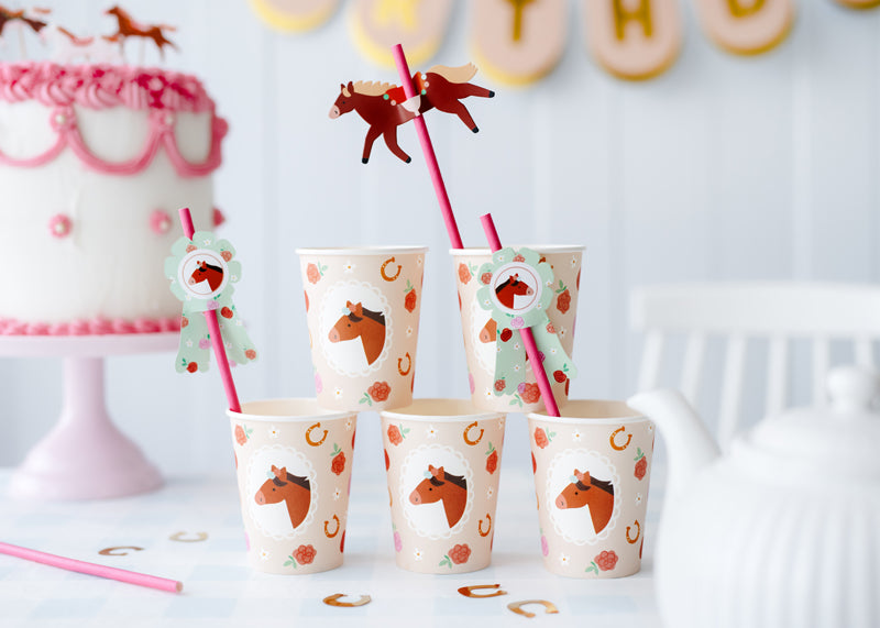 Party Deco - Straws Horses, 19.5 cm, mix: 1pkt/6pc. - תמונה 2