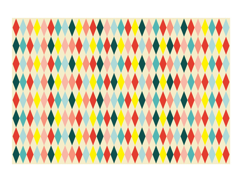 Party Deco - Paper מפת שולחן Diamonds, mix, 180 x 120 cm