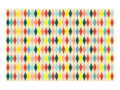 Party Deco - Paper מפת שולחן Diamonds, mix, 180 x 120 cm