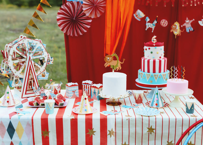 Party Deco - Paper מפת שולחן Thin Stripes and Stars, mix, 180 x 120 cm - תמונה 2