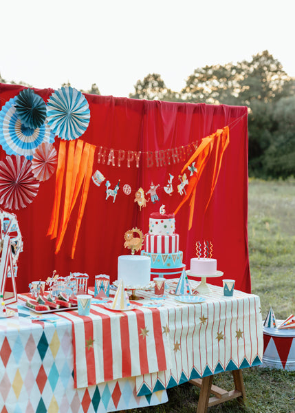 Party Deco - Paper מפת שולחן Thin Stripes and Stars, mix, 180 x 120 cm - תמונה 3