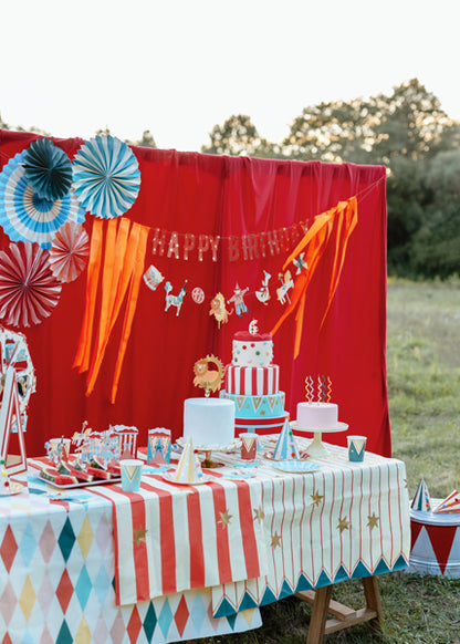 Party Deco - Paper מפת שולחן Thin Stripes and Stars, mix, 180 x 120 cm - תמונה 3