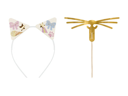 Party Deco - קשת ראש and Mustache Set with Stickers: 1pkt/5pc.