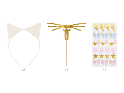 Party Deco - קשת ראש and Mustache Set with Stickers: 1pkt/5pc. - תמונה 2